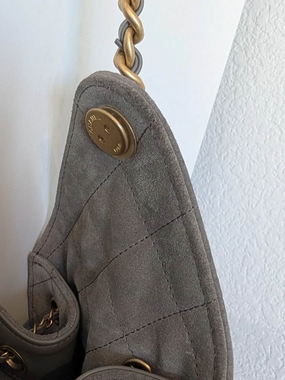 Chanel 25 Medium Grey Suede
